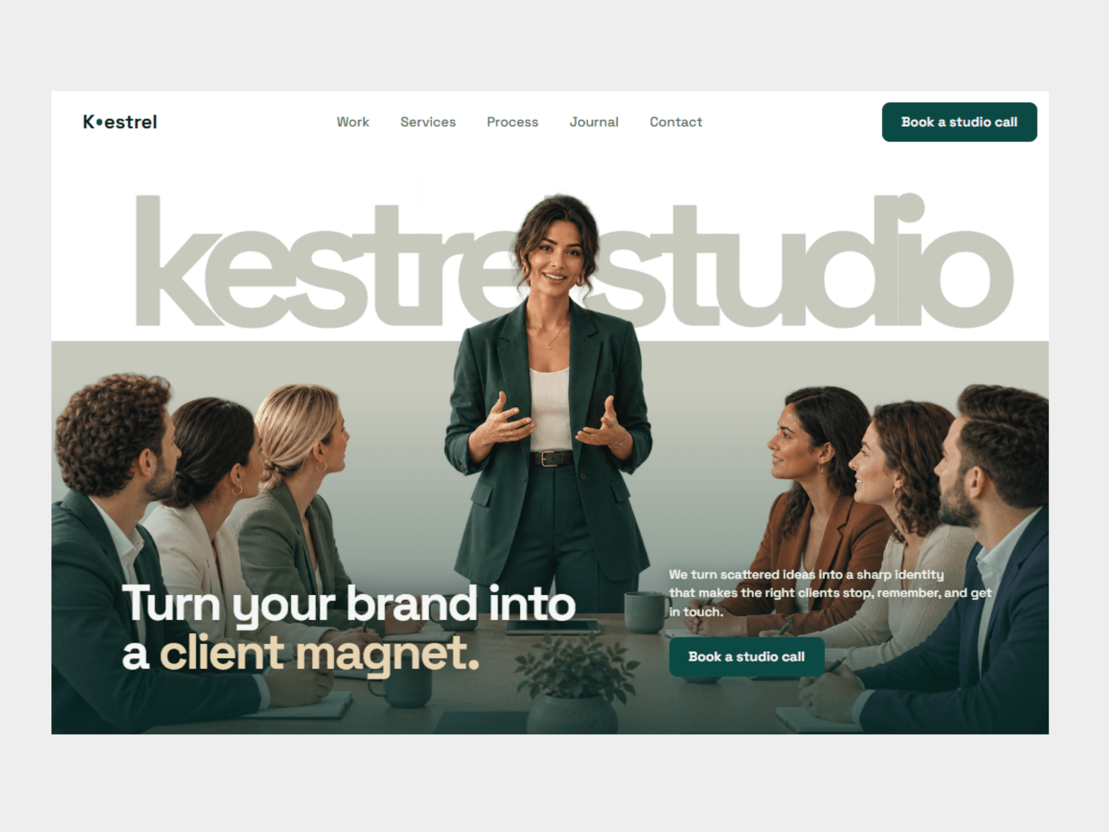 Homepage Hero Built to Win Clients for an Independent Brand Studio